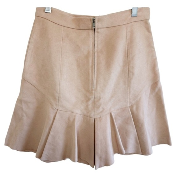 Isabel Marant Pink Mini Skirt Fluted Parma Pleated Faux-Suede Sz 6 - Picture 3 of 14